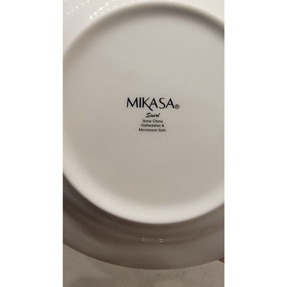 Mikasa Swirl White Bone China salad Plate 7 Set Of 2 - Picture 6 of 8